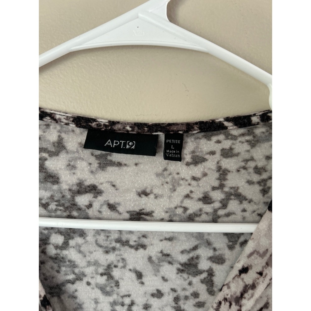 Apt 9 Petite L Abstract Print‎ Twist Front Top Blouse Long Sleeve - Picture 3 of 5